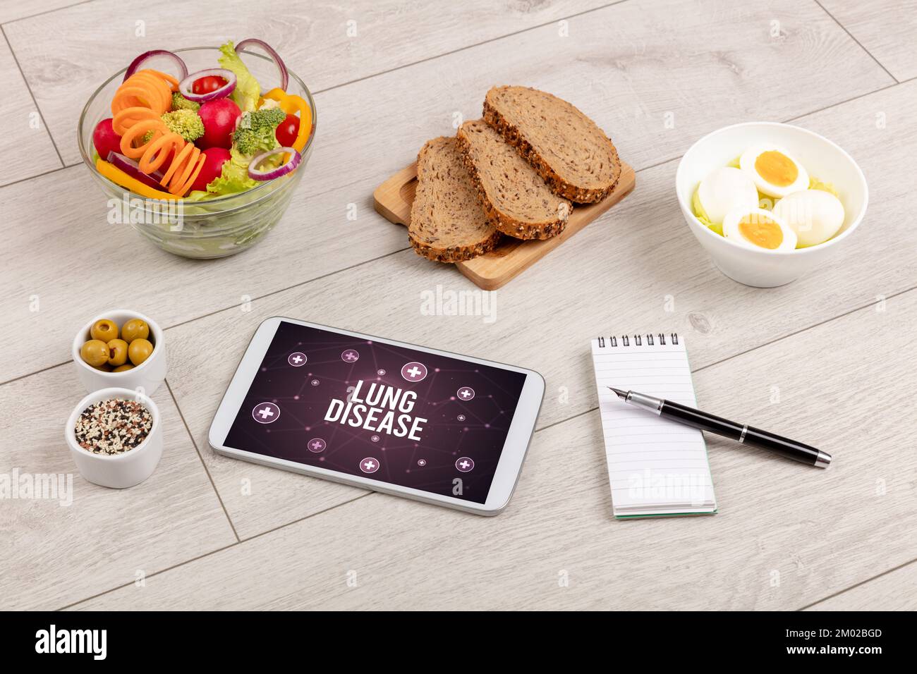 Tablet Pc with fruits, healthy concept Stock Photo - Alamy