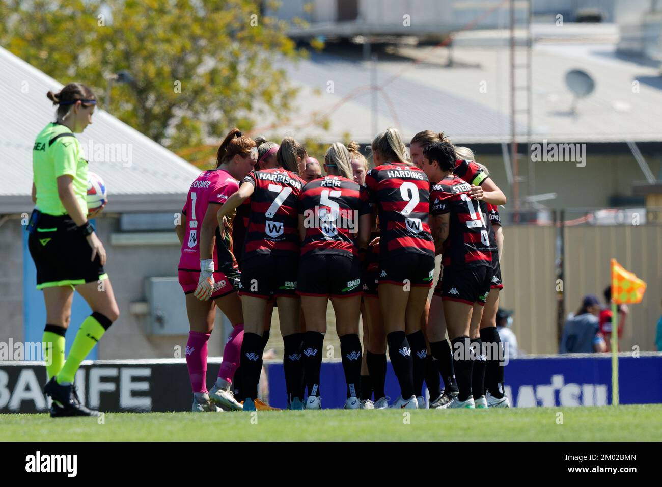 Sydney, Australia. 03rd Dec, 2022. The Wanderers team huddle before the match between Wanderers and Sydney FC at Marconi Stadium on December 3, 2022 in Sydney, Australia Credit: IOIO IMAGES/Alamy Live News Stock Photo
