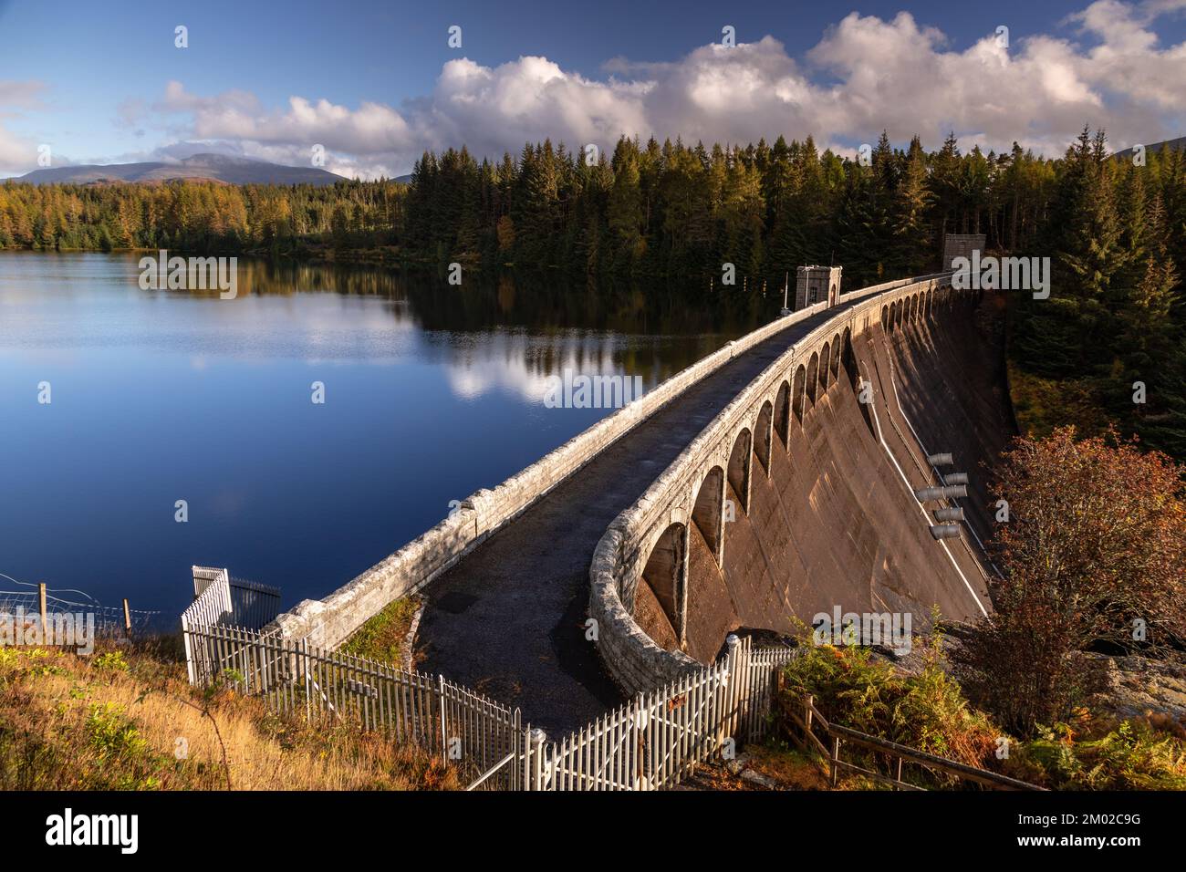 Dam across the river Spean in the highlands of Scotland Stock Photo