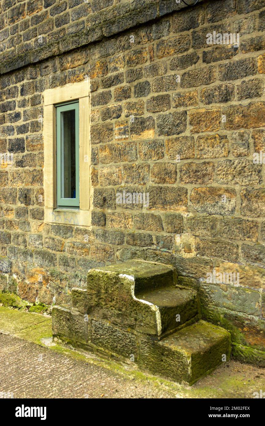 Horse mounting steps. Leeds and Liverpool Canal warehouse, Leeds Stock