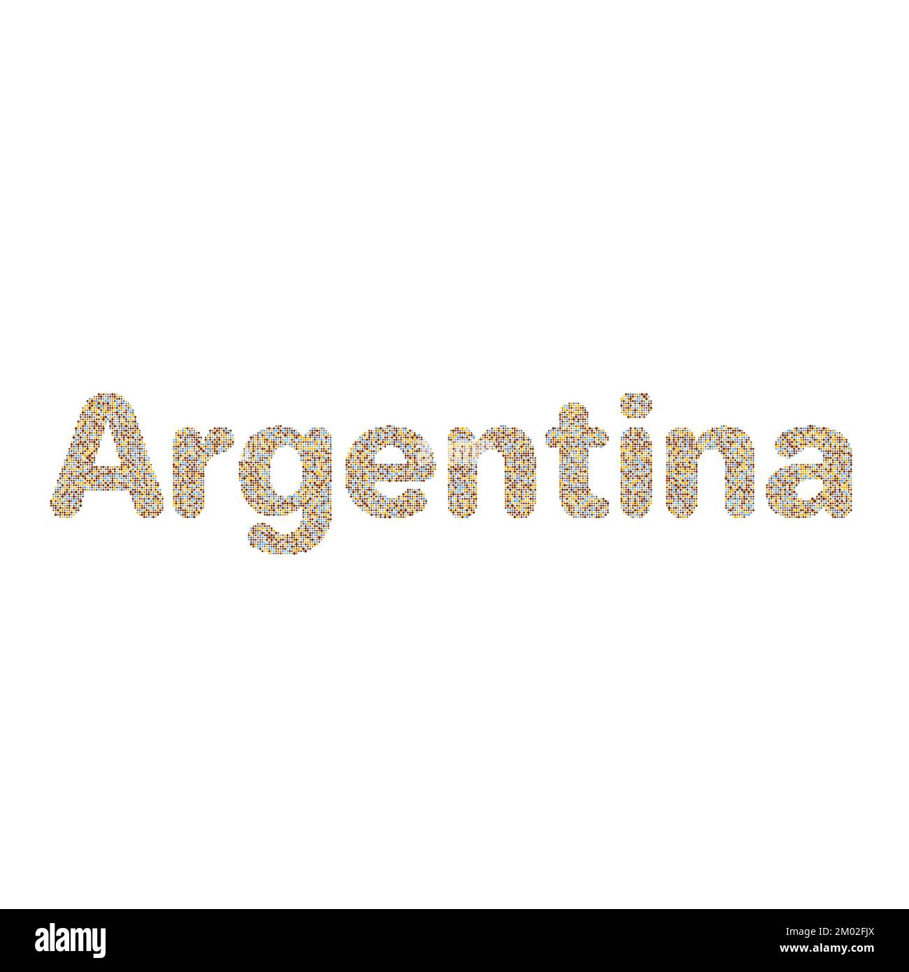 Argentina Map Silhouette Pixelated generative pattern illustration Stock Vector