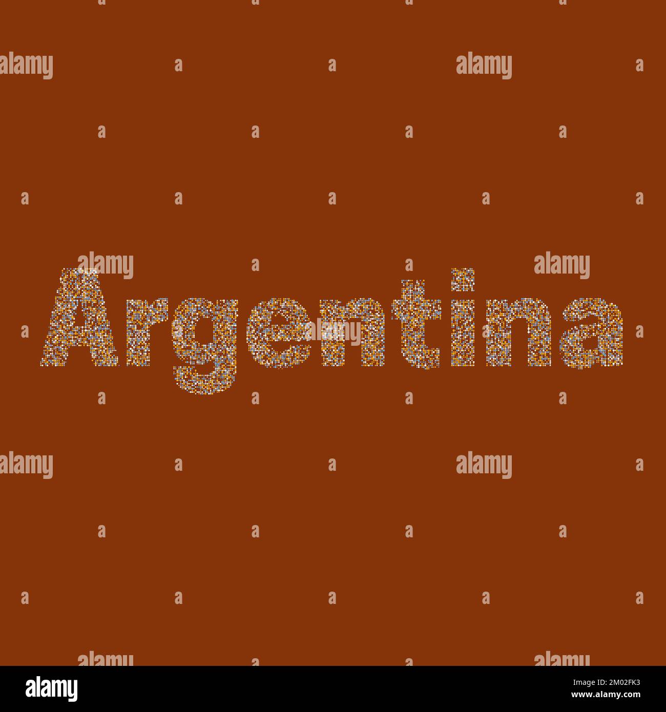 Argentina Map Silhouette Pixelated generative pattern illustration Stock Vector