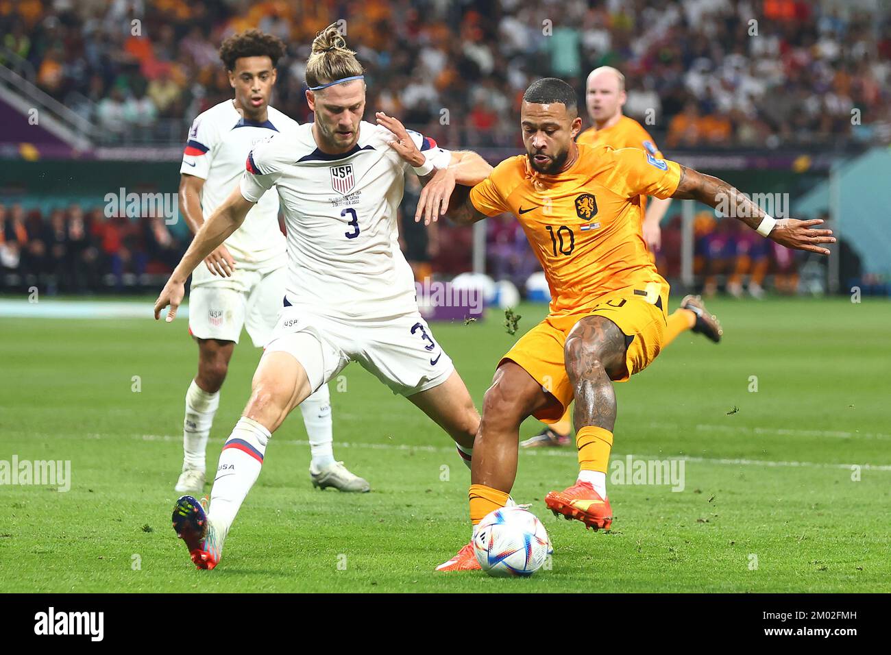 Doha, Qatar. 03rd Dec, 2022. Memphis Depay da Holanda, comemora o