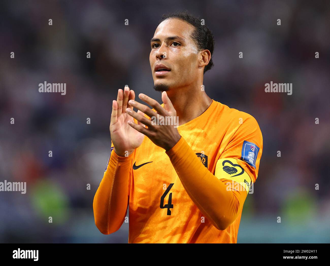 Doha, Qatar. 3rd Dec, 2022. Virgil Van Dijk of Netherlands applauds the