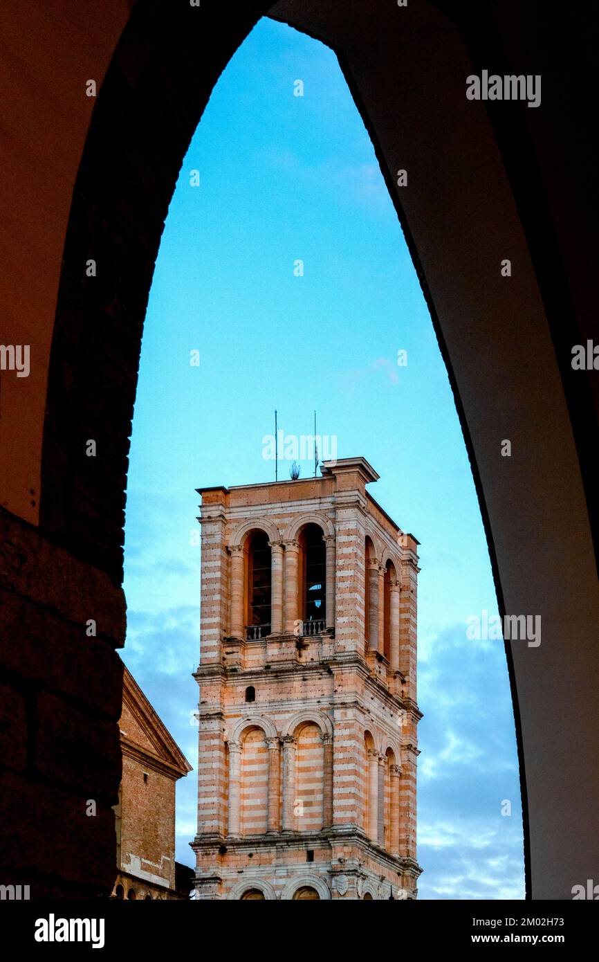Bell tower of the Cathedral, Ferrara Italy Stock Photo
