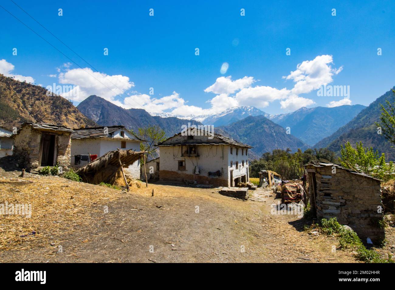 A rural Himalaya village community in Bajura Mugu Karnali Tibetan Nepal Stock Photo