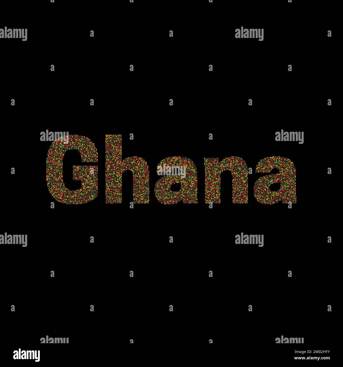 Ghana Map Silhouette Pixelated generative pattern illustration Stock Vector