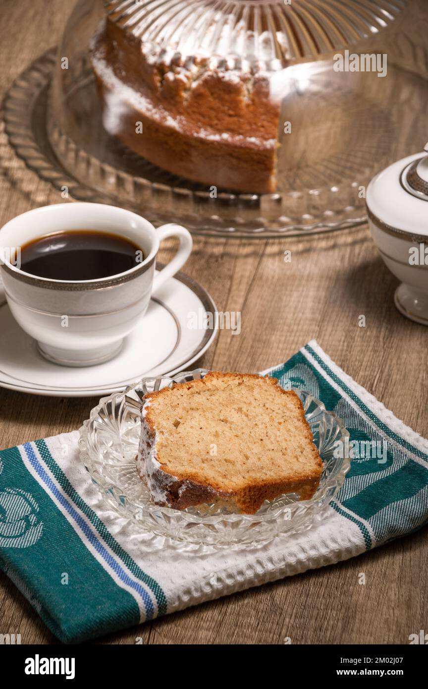 Homemade pound cake and cup of coffee Stock Photo Alamy