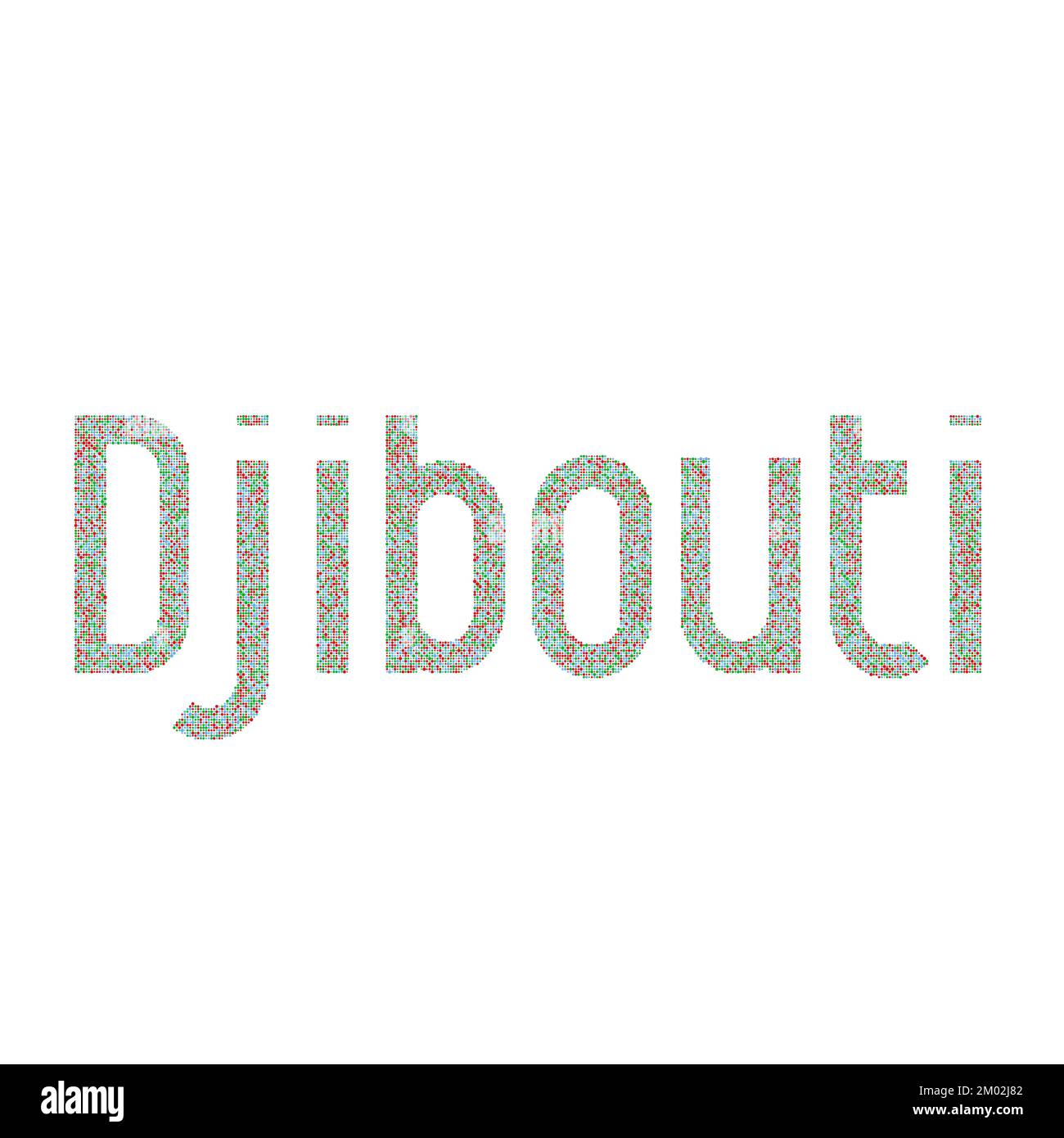 Djibouti Map Silhouette Pixelated generative pattern illustration Stock Vector