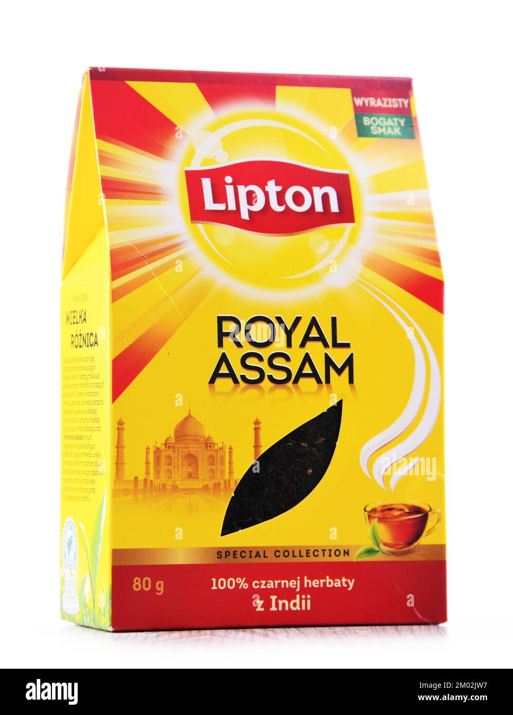 POZNAN, POL JUL 16, 2022 Package of Lipton Tea, a famous brand of tea produced by Lipton