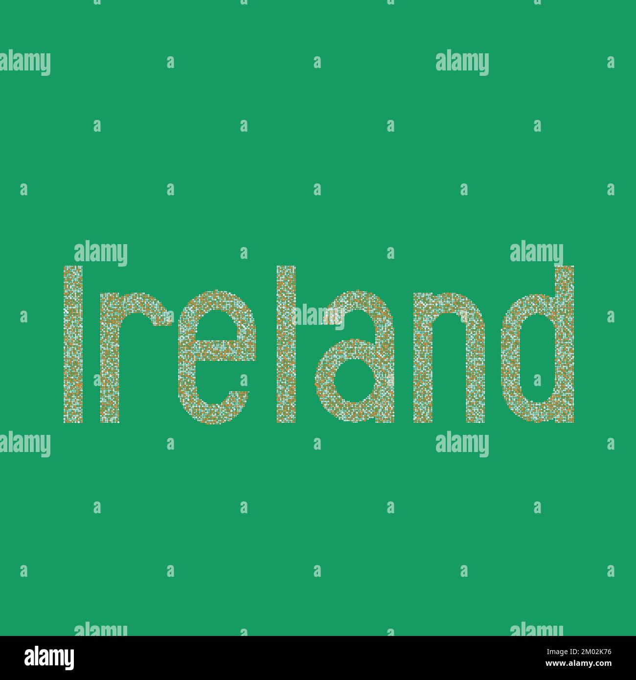 Ireland Map Silhouette Pixelated generative pattern illustration Stock