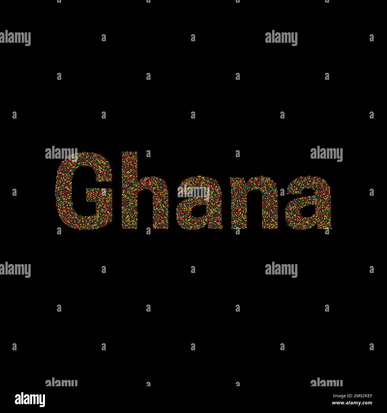 Ghana Map Silhouette Pixelated generative pattern illustration Stock Vector