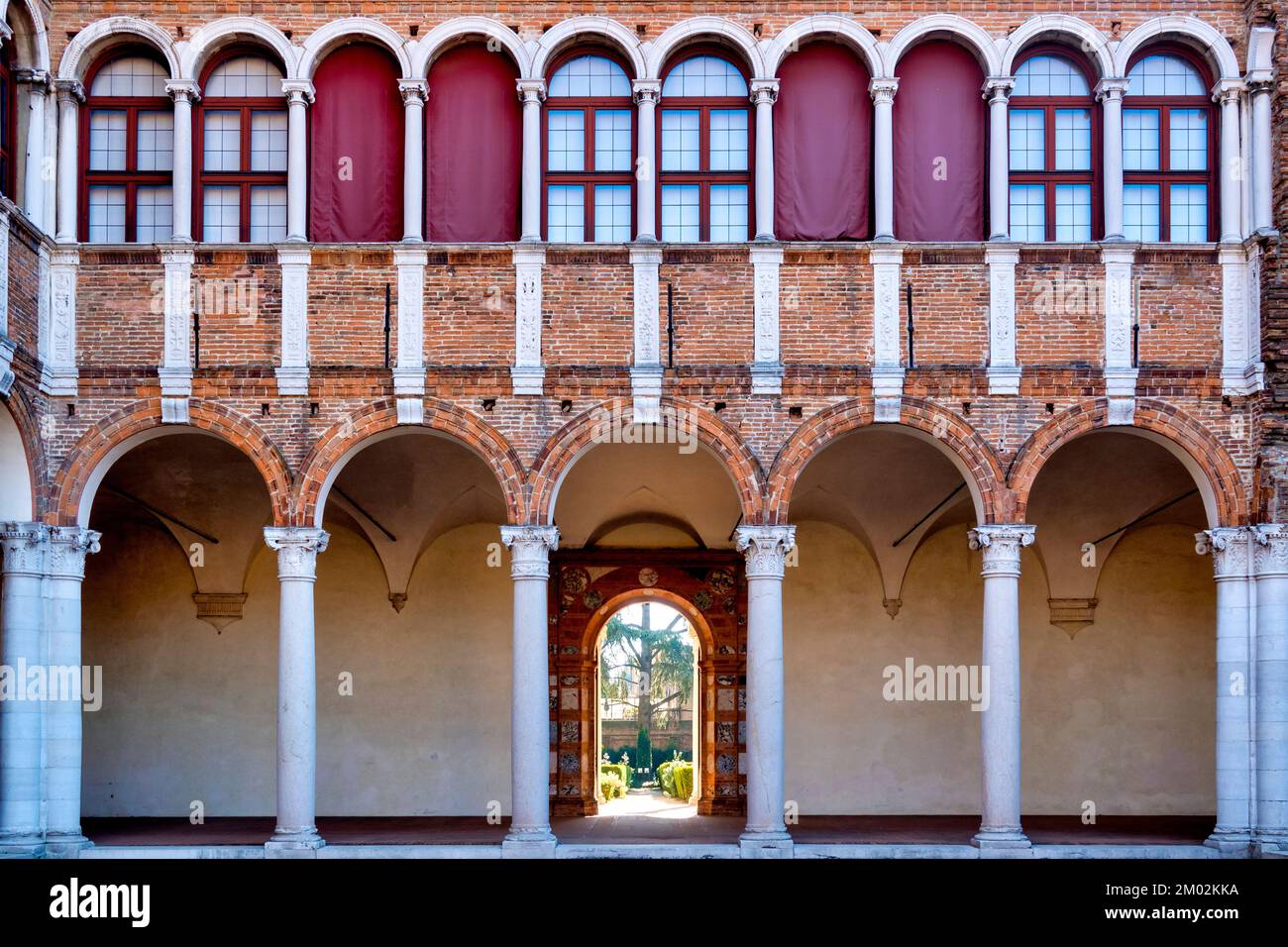 Courtyard of the Palazzo Costabili, Ferrara Italy Stock Photo