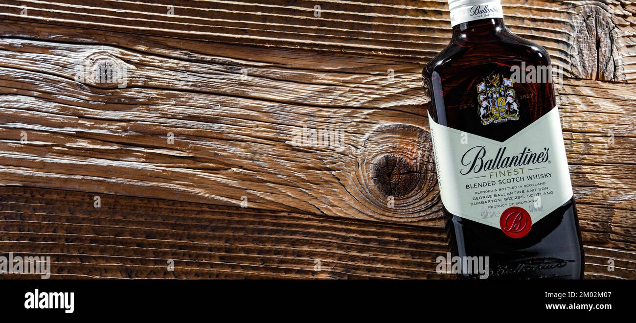Ballantines scotch bottle hi-res stock photography and images