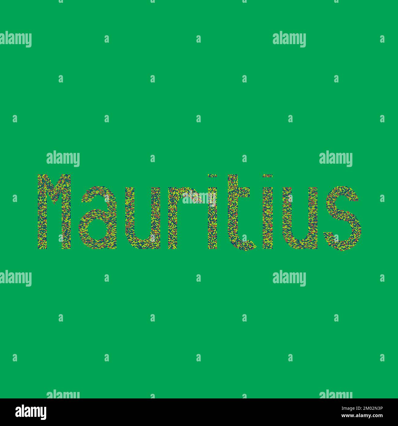 Mauritius Map Silhouette Pixelated generative pattern illustration Stock Vector