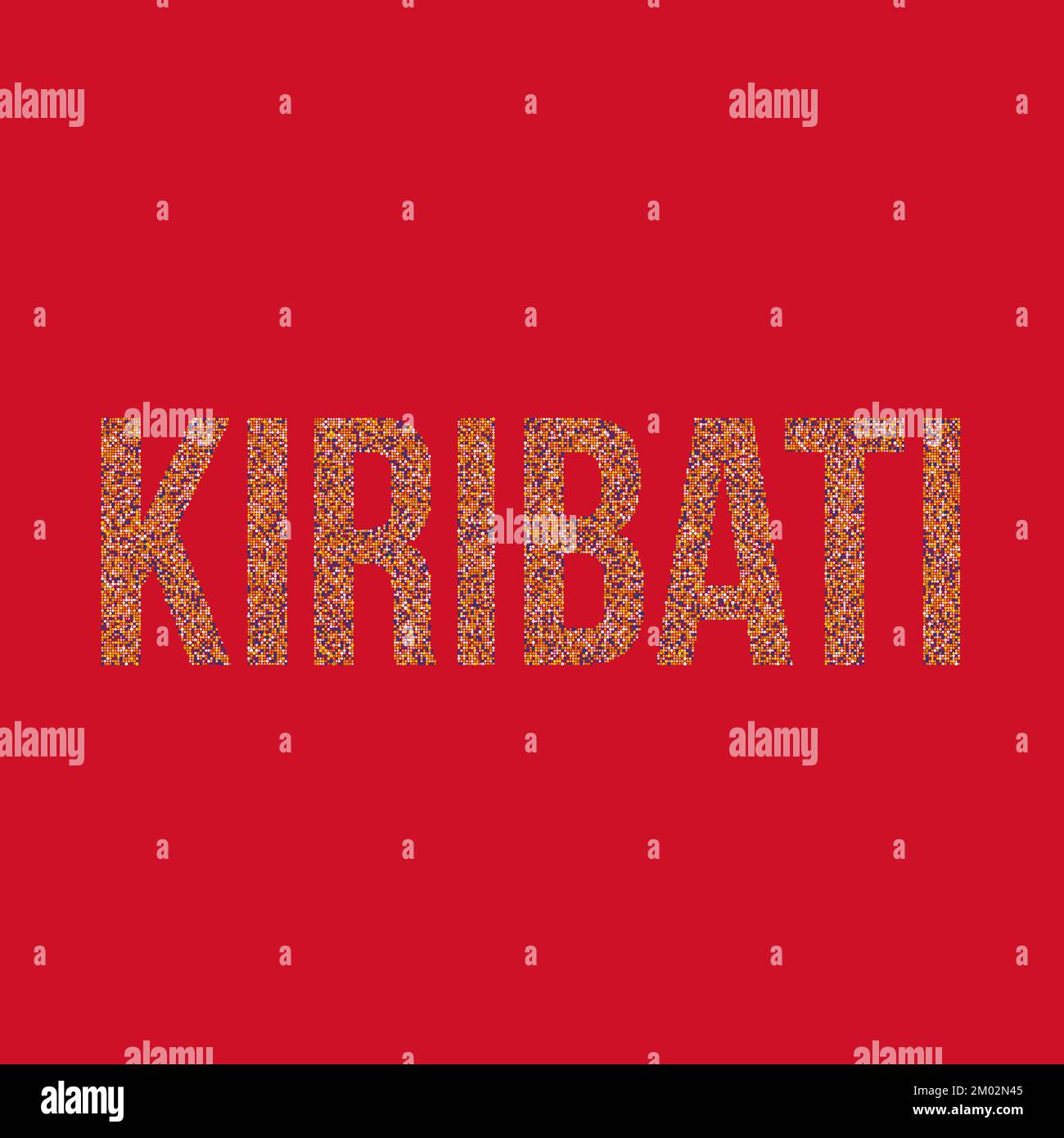 Kiribati Map Silhouette Pixelated generative pattern illustration Stock Vector