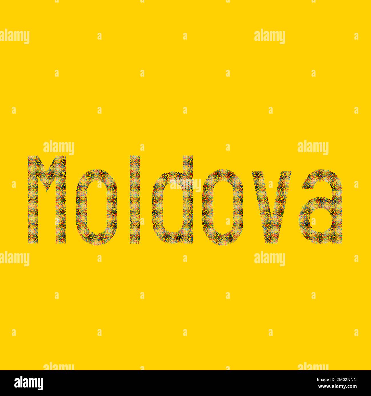 Moldova Map Silhouette Pixelated generative pattern illustration Stock ...