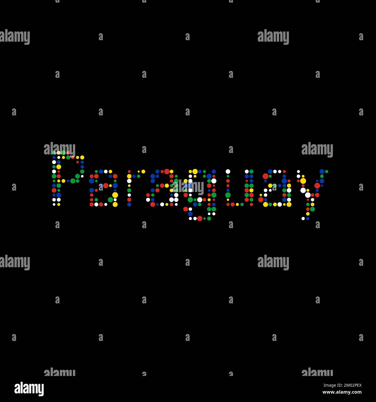 Paraguay Map Silhouette Pixelated generative pattern illustration Stock Vector