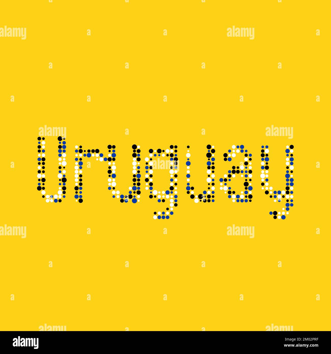 Uruguay Map Silhouette Pixelated generative pattern illustration Stock Vector
