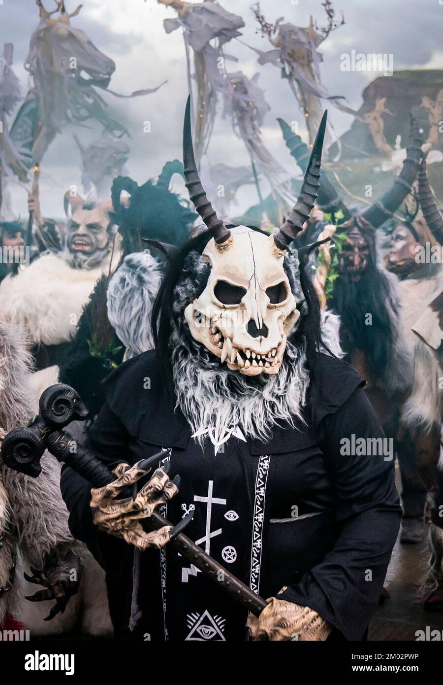 Participants during the whitby krampus run street parade hi-res stock ...