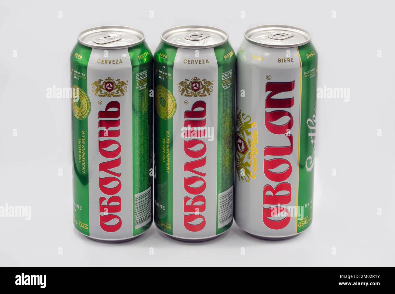 Kyiv, Ukraine October 02, 2021 Studio shoot of Obolon Svitle