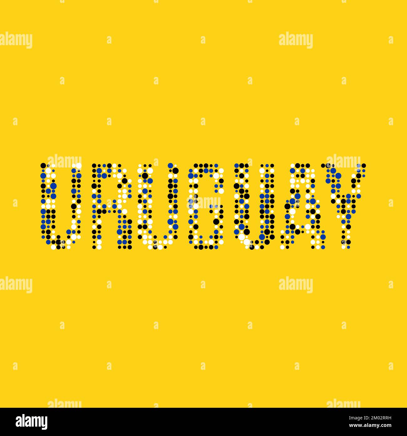 Uruguay Map Silhouette Pixelated generative pattern illustration Stock Vector