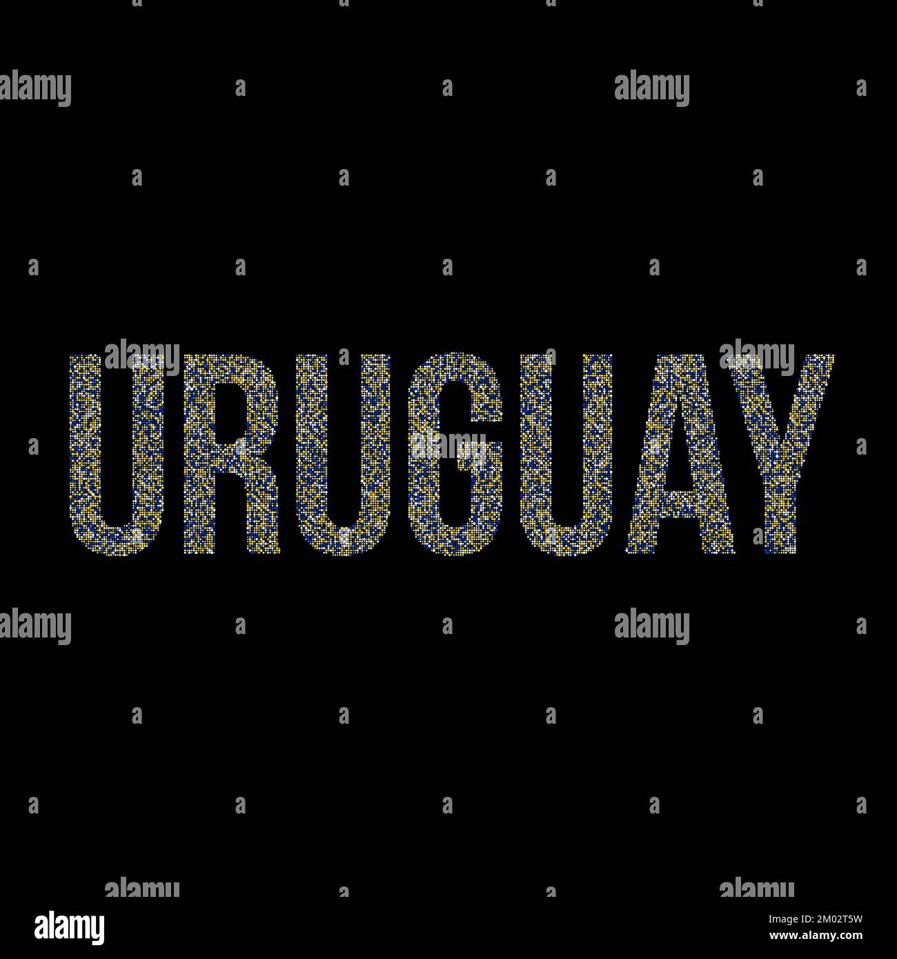 Uruguay Map Silhouette Pixelated generative pattern illustration Stock Vector