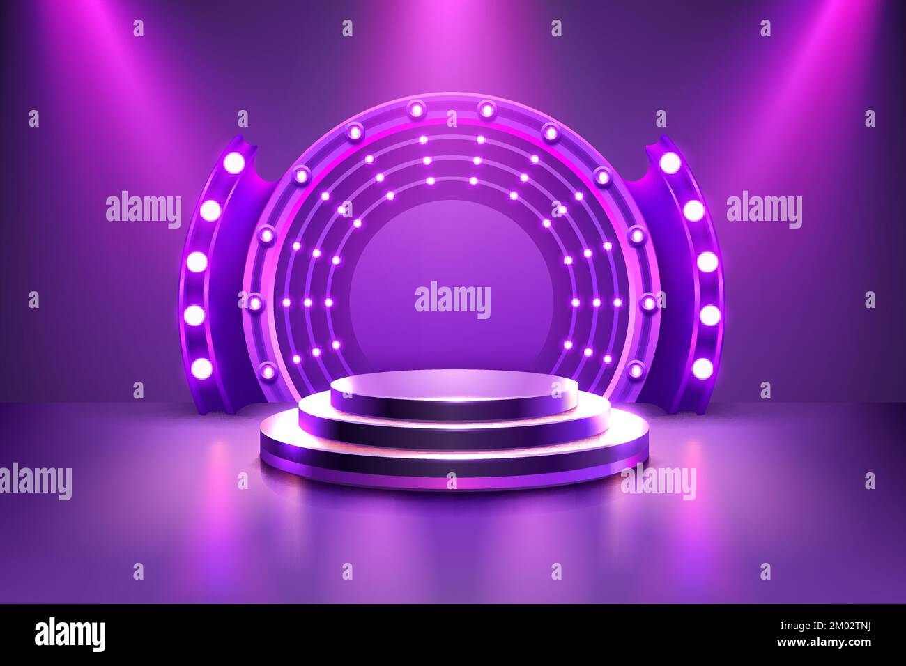 Show light, Stage Podium Scene with for Award Ceremony on purple ...