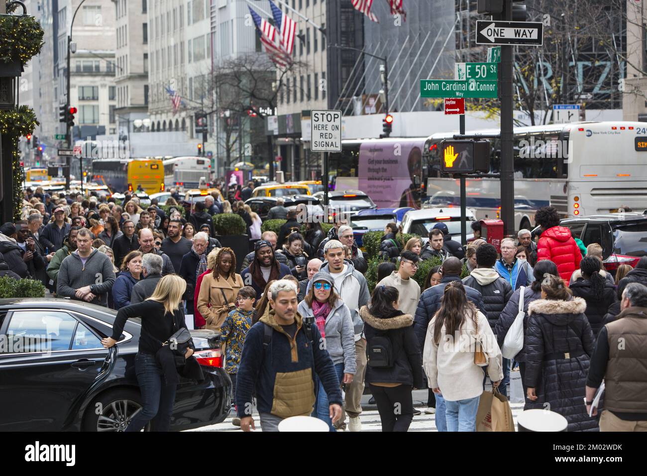 Black Friday crowds on 5th Avenue and 50th Street at Rockefeller Center