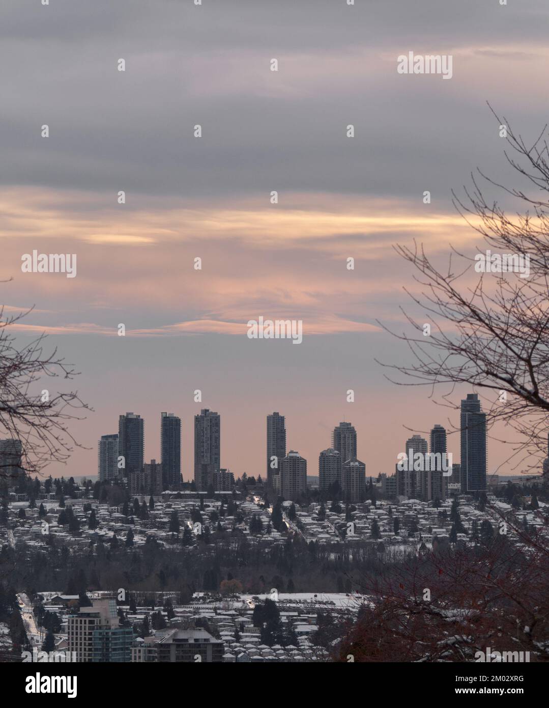 Winter Skyline of Burnaby in British Columbia, Canada Stock Photo Alamy