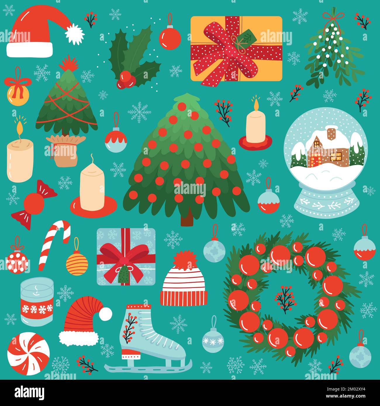 Vector set of Christmas stickers Stock Vector Image & Art Alamy