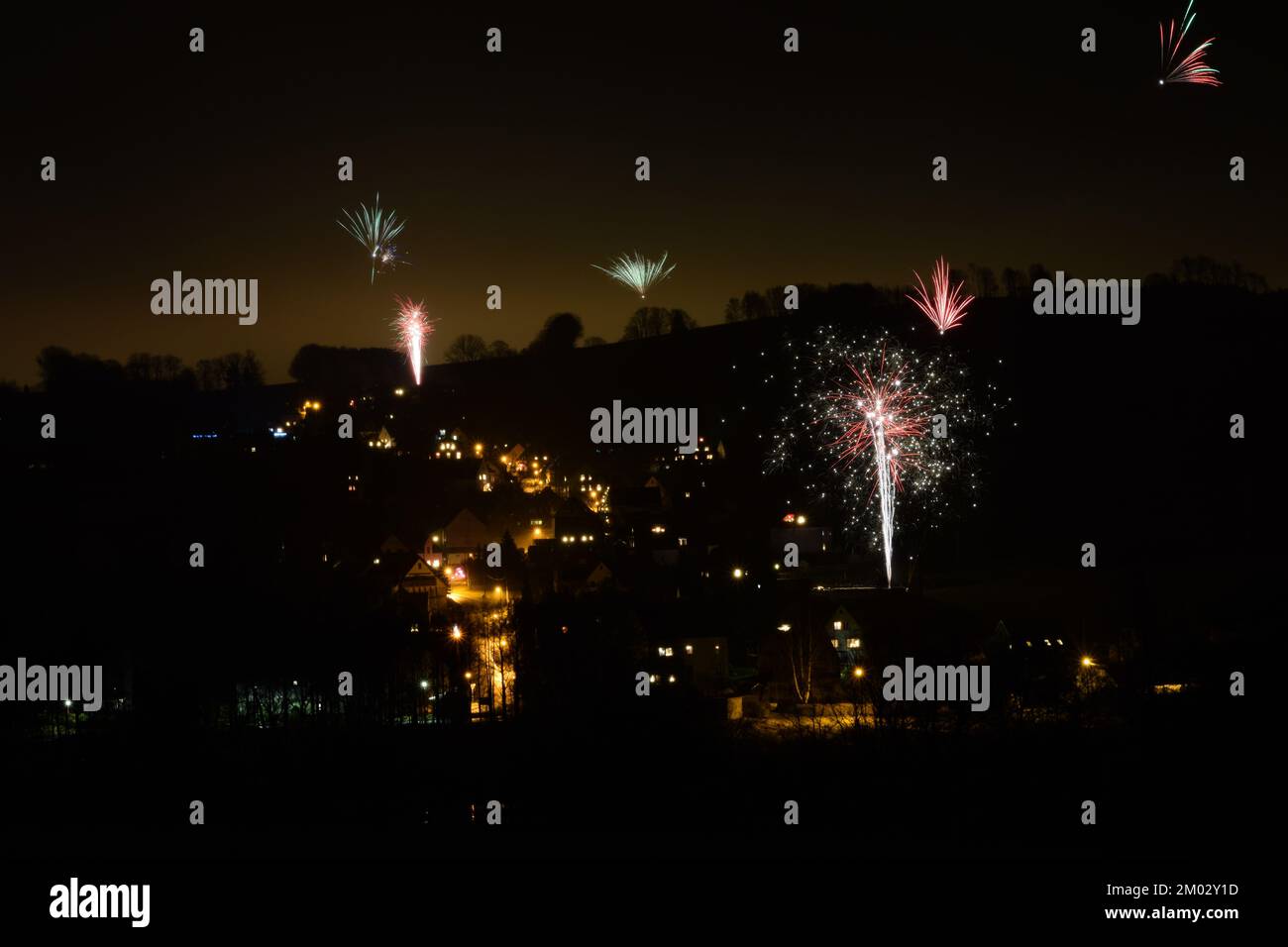 Fireworks on new Year Stock Photo