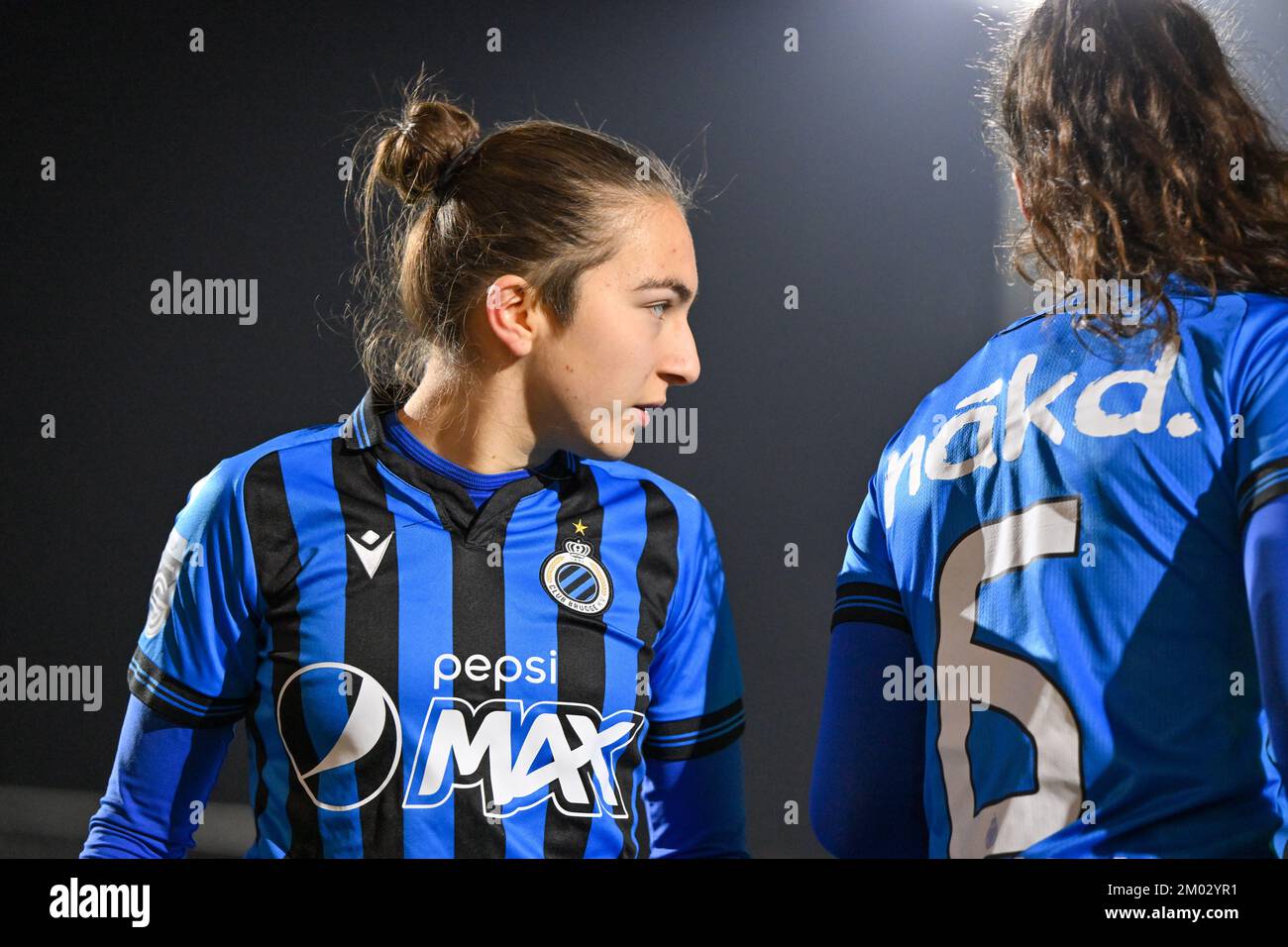 Aalter, Belgium. 03rd Dec, 2022. Angel Kerkhove (13) of Brugge pictured  during a female soccer game between Club Brugge Dames YLA and KV Mechelen  on the 13th matchday of the 2022 -