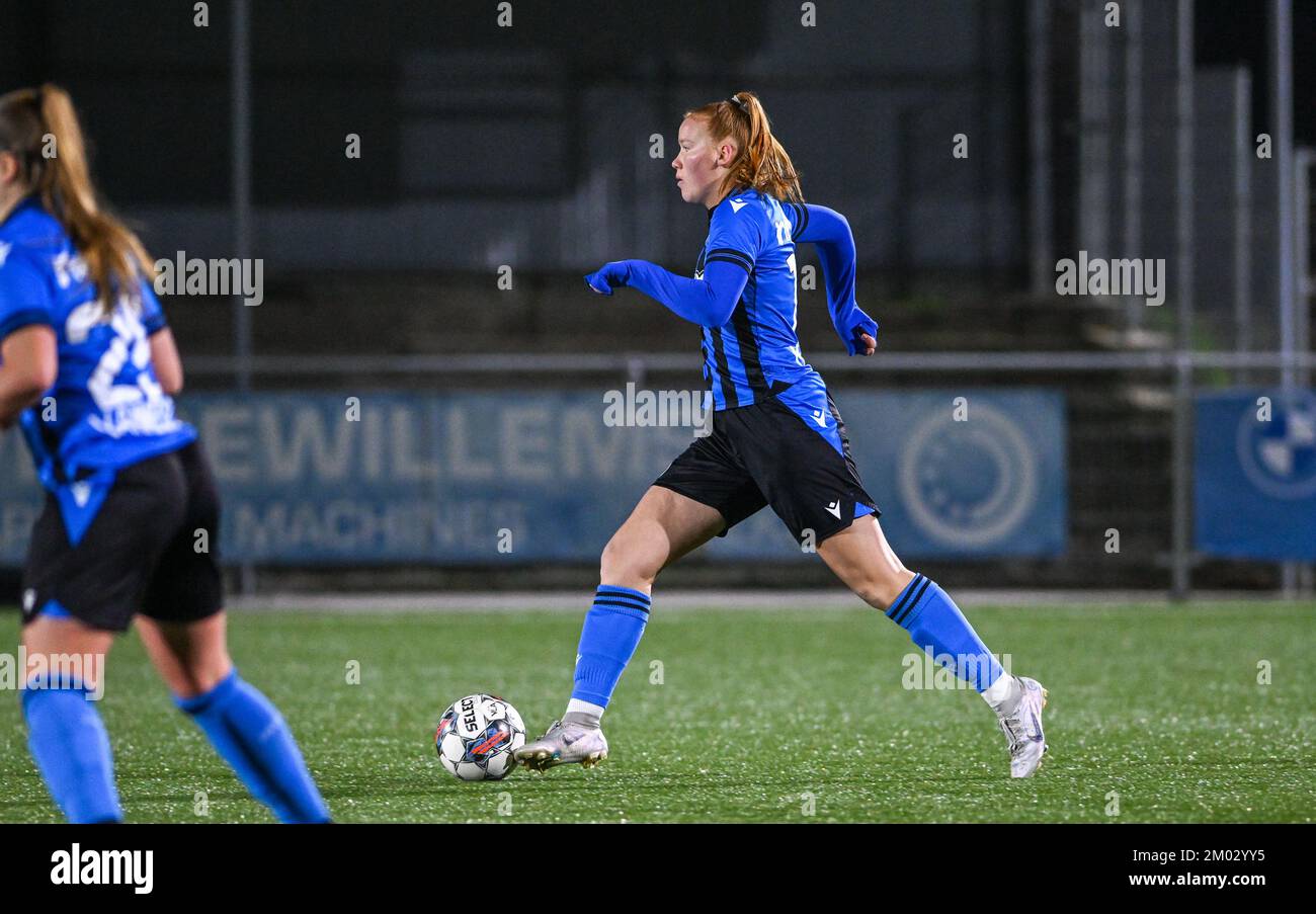 Aalter, Belgium. 03rd Dec, 2022. Margaux Martle (16) of Brugge pictured  during a female soccer game between Club Brugge Dames YLA and KV Mechelen  on the 13th matchday of the 2022 -, image size:1300x903