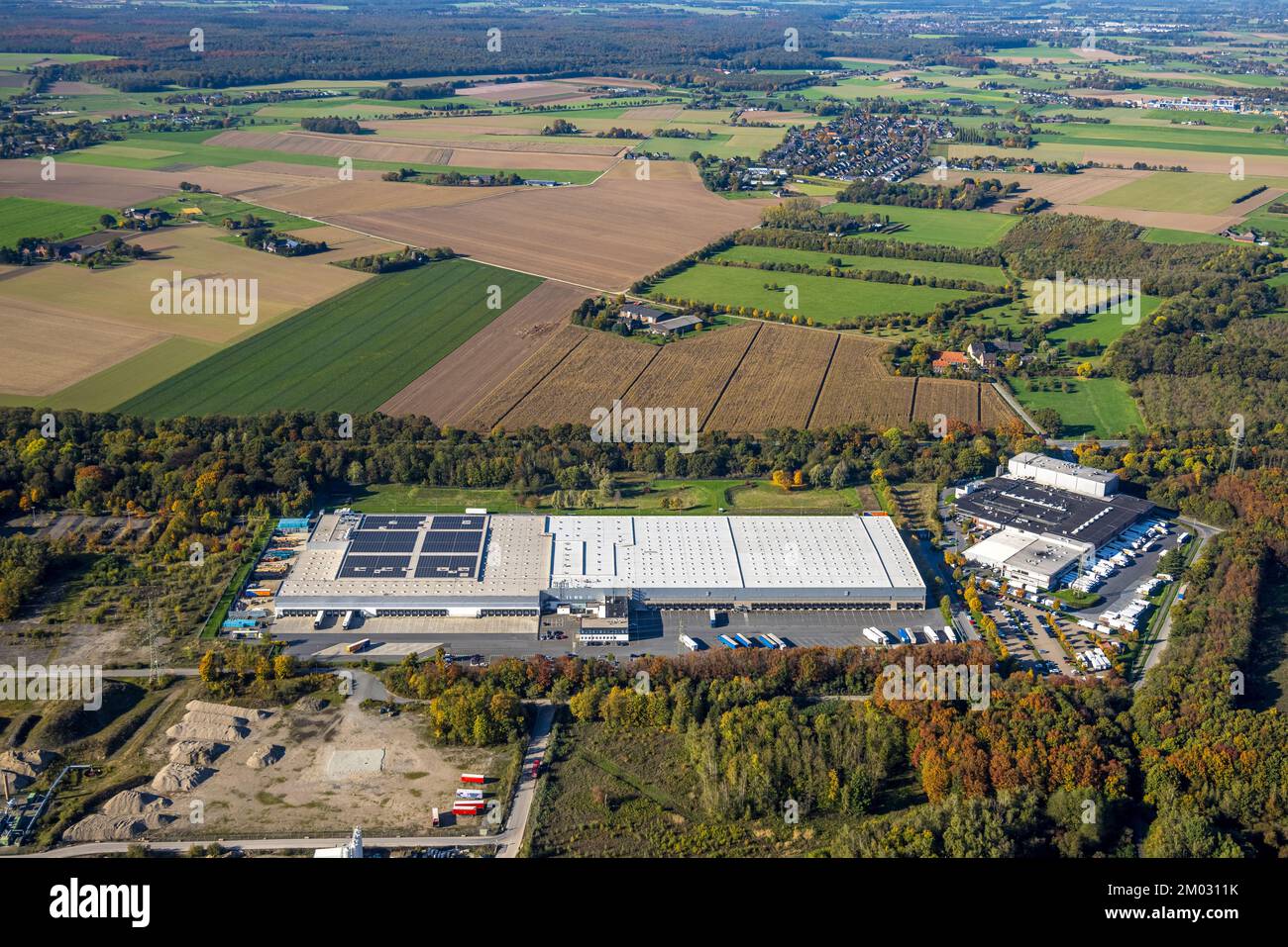 Aerial view, Lidl central warehouse, Rossenray, KampLintfort, Lower