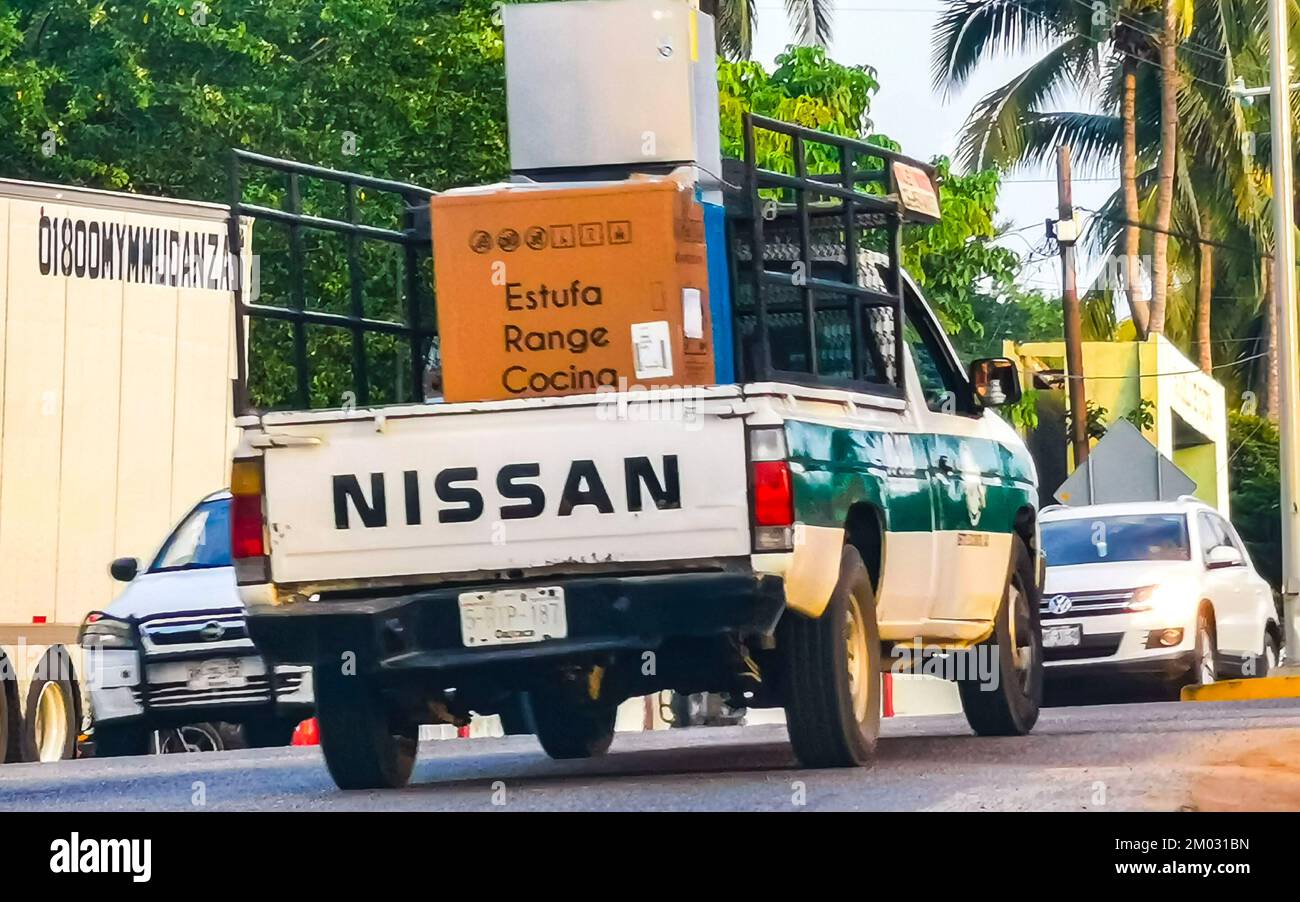 Various Mexican pickup trucks cars 4x4 Offroad vehicles in Puerto