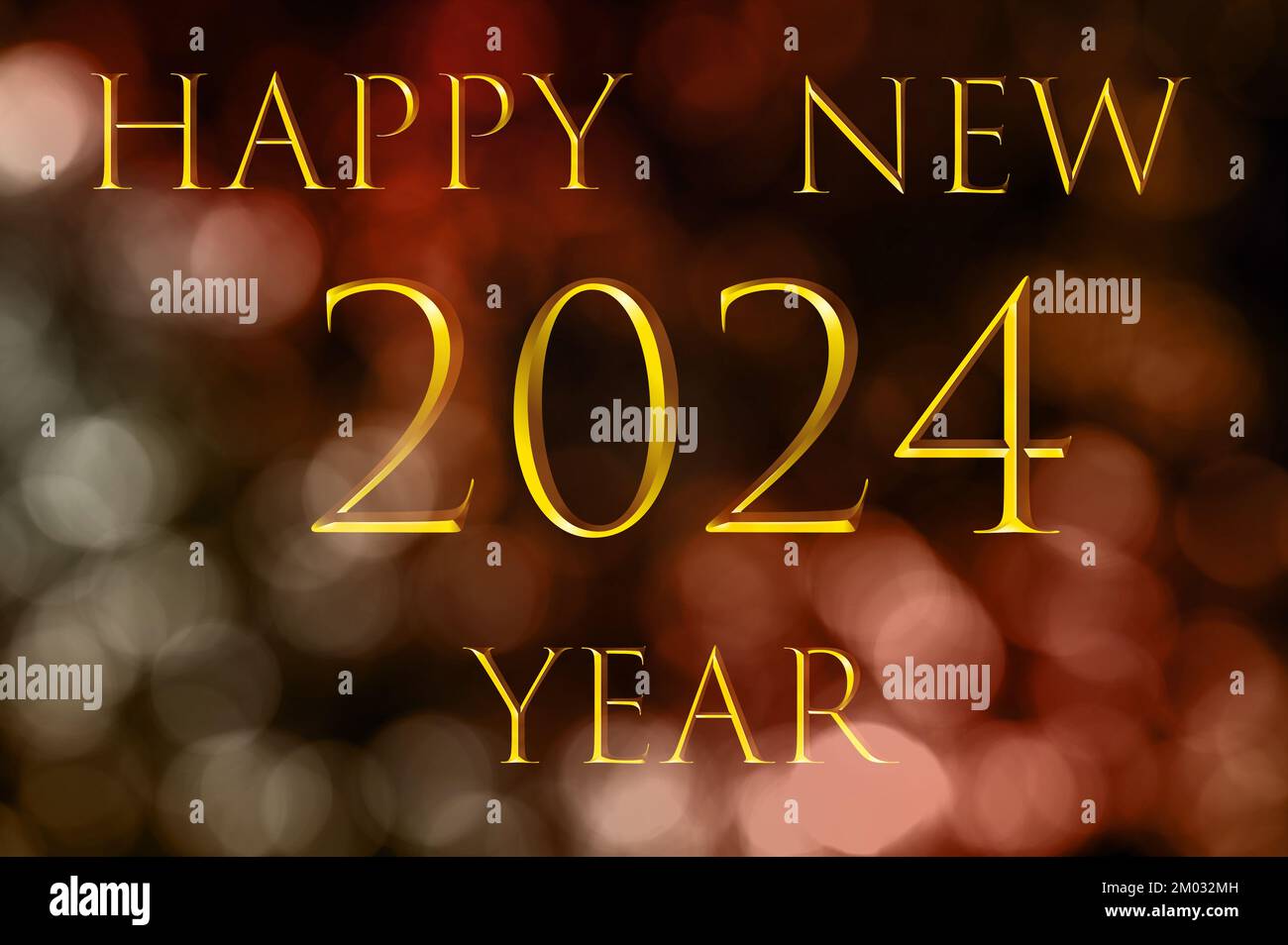 Writing Happy New Year 2024 Stock Photo