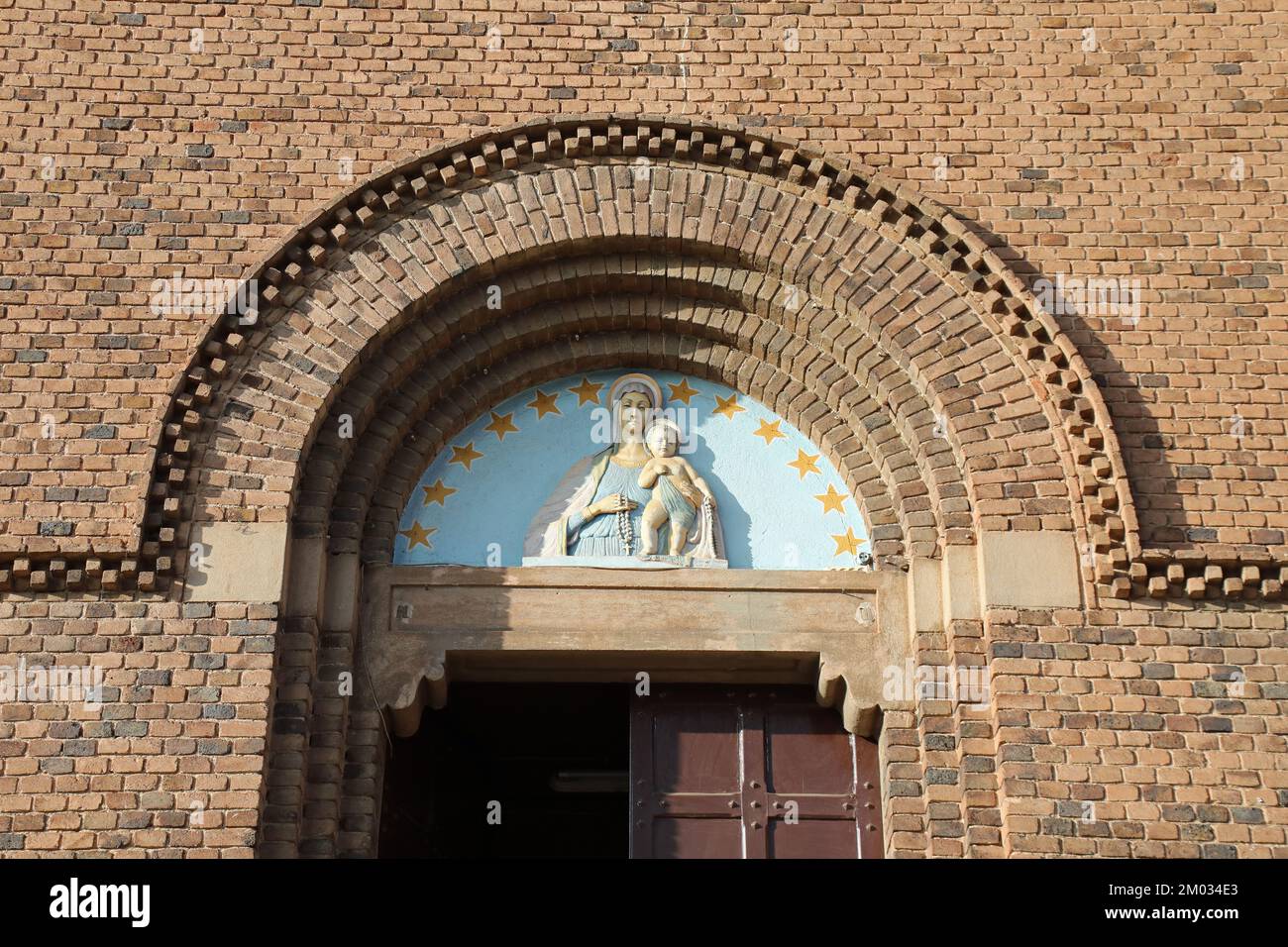 Entrance to the Cathedral of Our Lady of the Rosary in Asmara Stock Photo