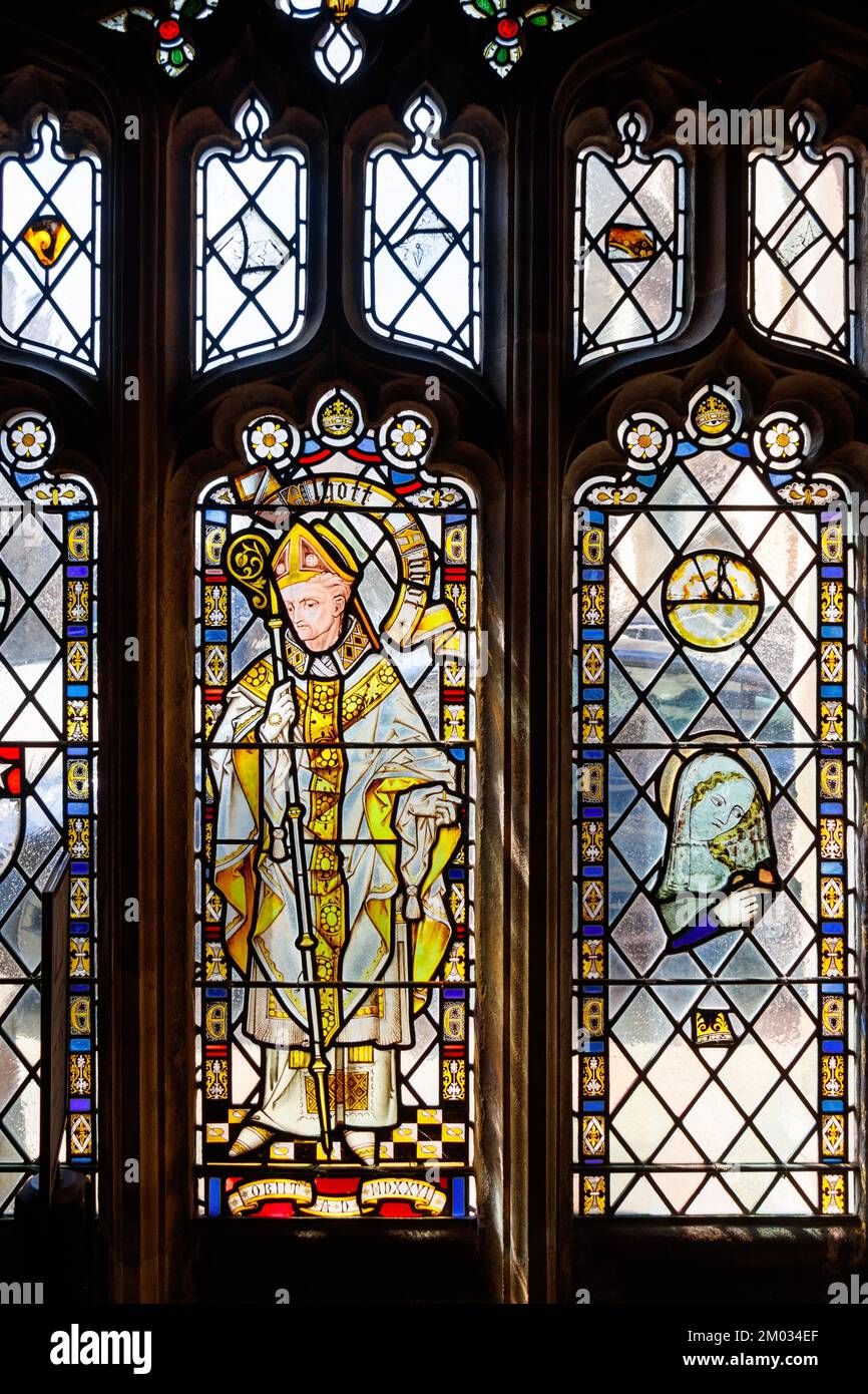 stained glass windows in bristol cathedral Stock Photo Alamy