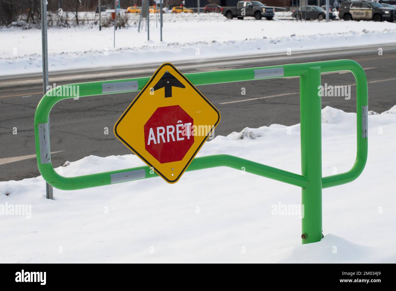 Stop sign in Victoriaville, Quebec, Canada Stock Photo Alamy