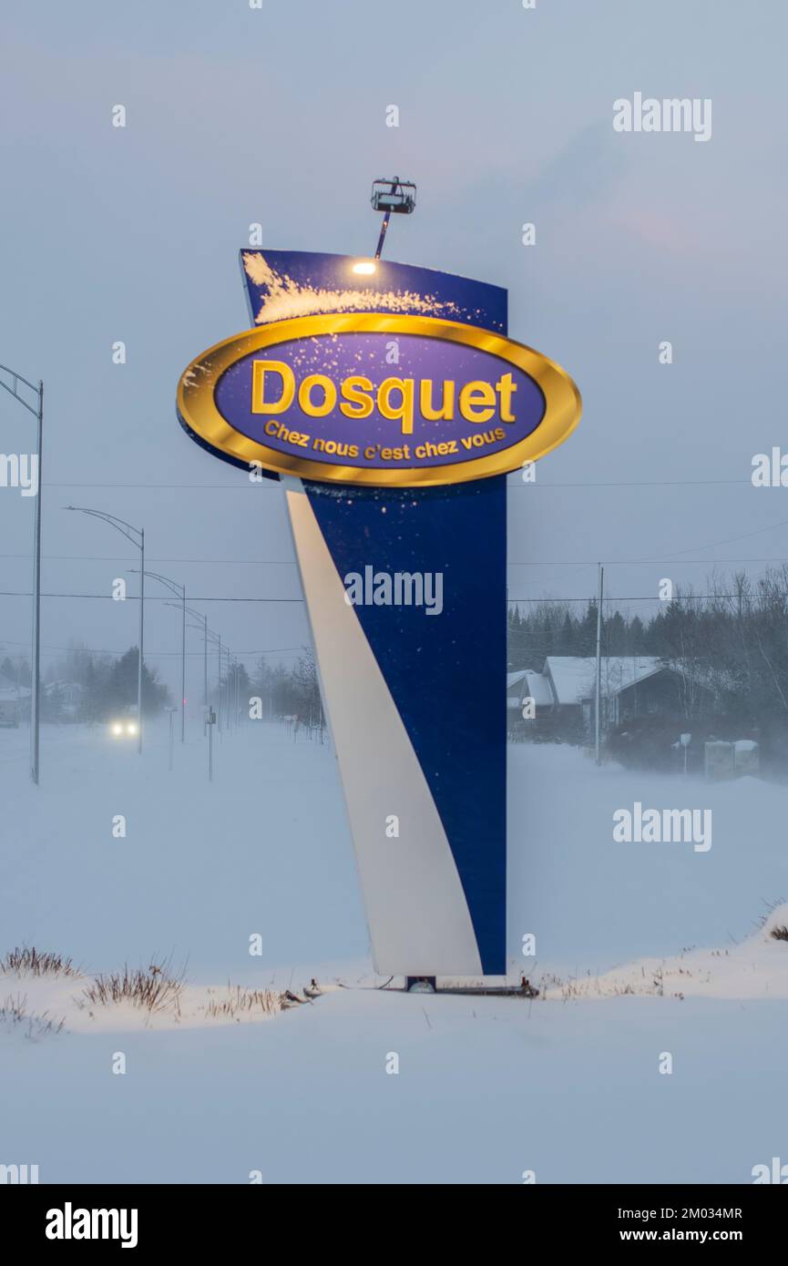 Welcome to Dosquet, Quebec, Canada Stock Photo