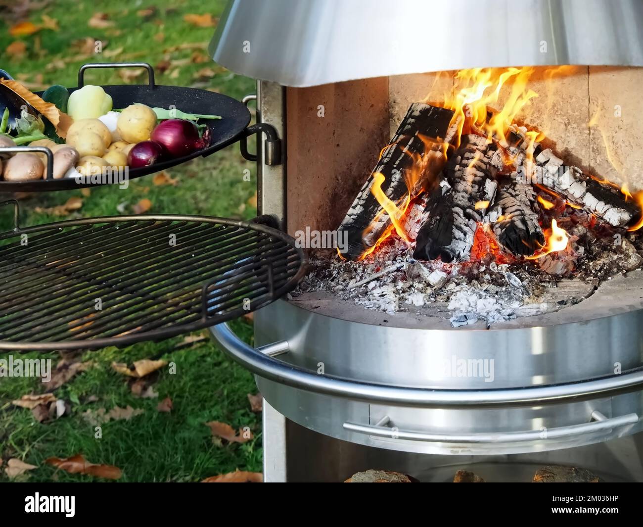 Silver modern outdoor grill hi-res stock photography and images - Alamy