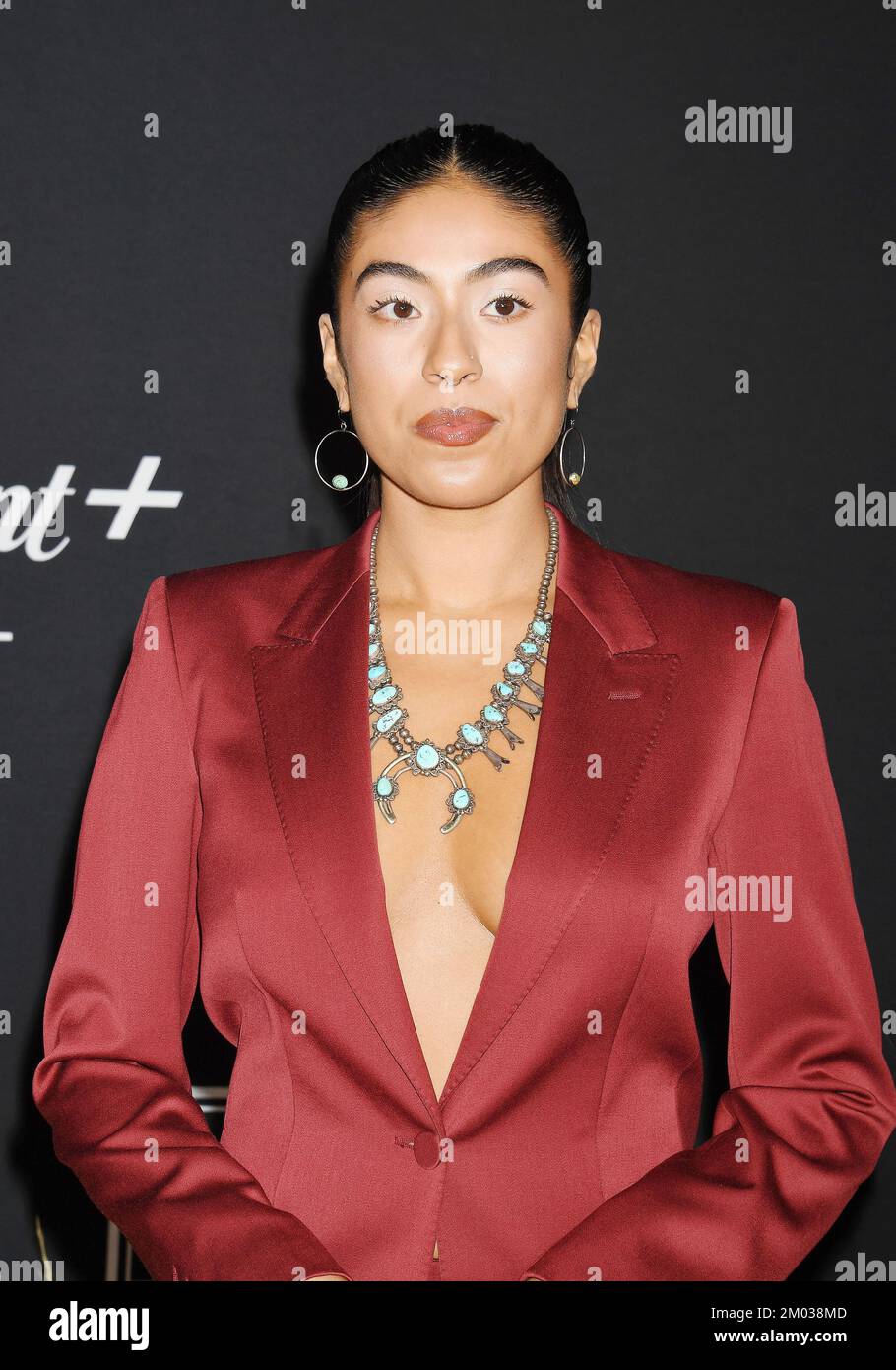 LOS ANGELES, CALIFORNIA - DECEMBER 02: Aminah Nieves attends the Los Angeles Premiere Of Paramount+'s '1923' at Hollywood American Legion on December Stock Photo