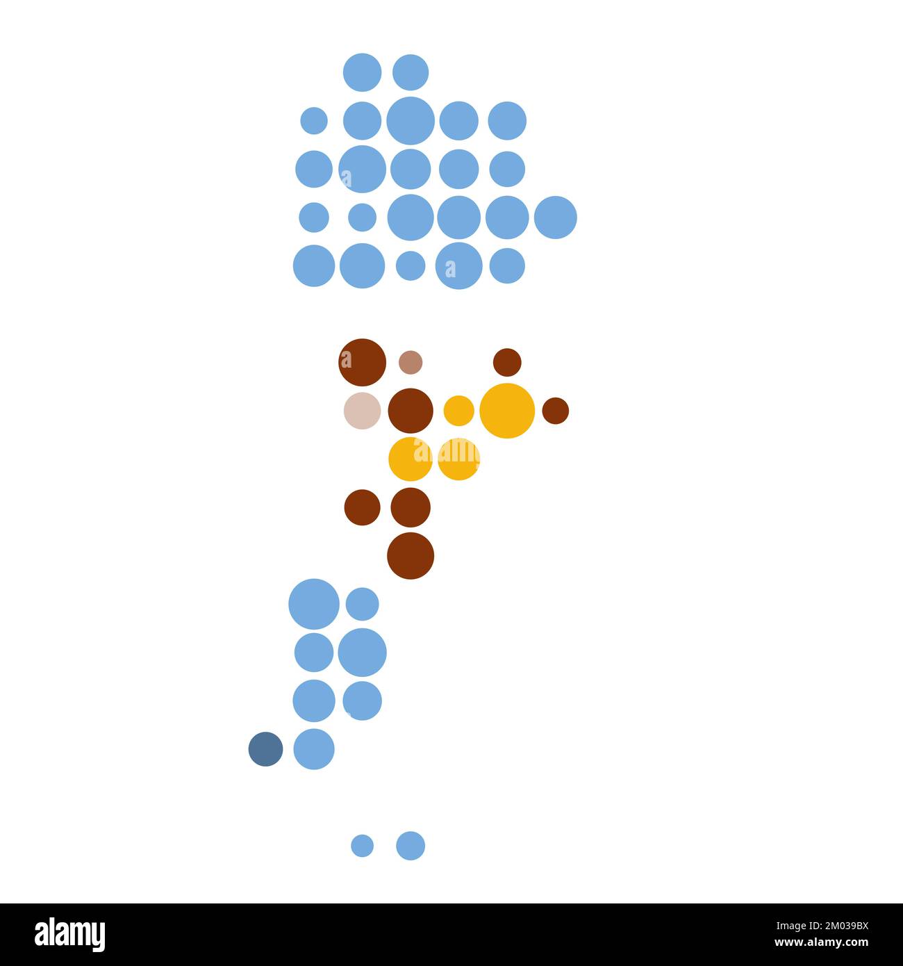 Argentina Map Silhouette Pixelated generative pattern illustration Stock Vector