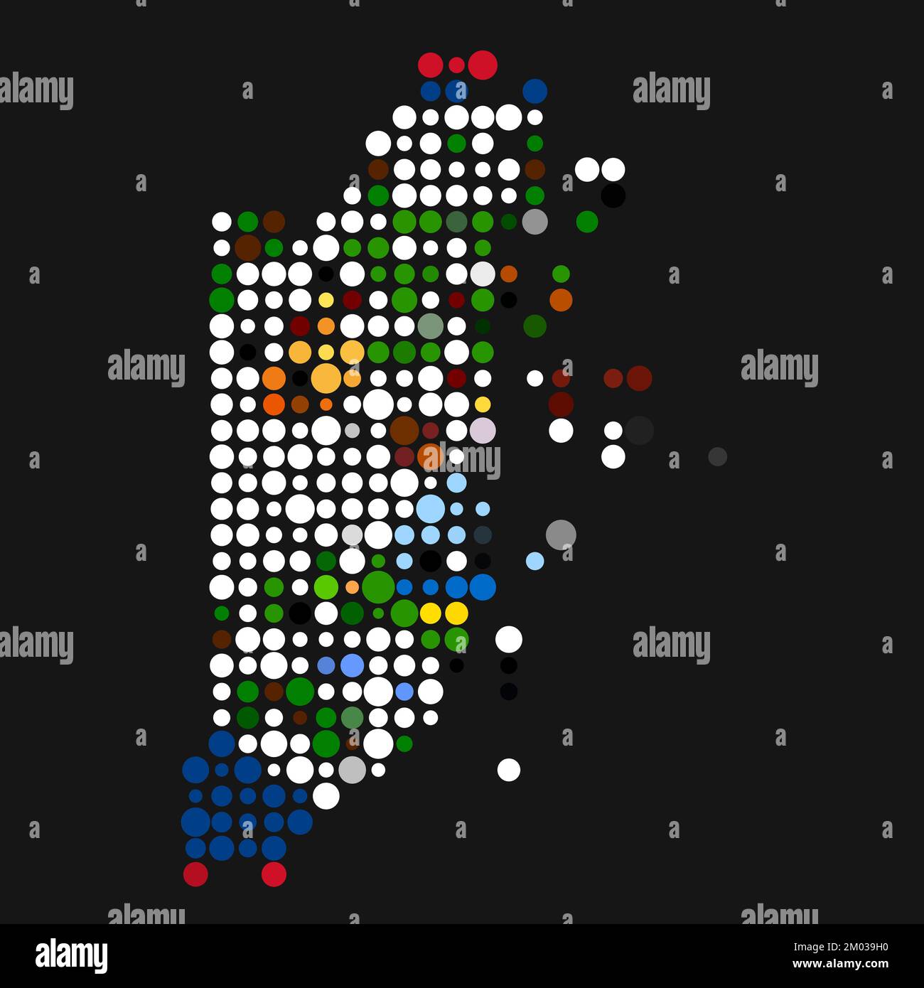 Belize Map Silhouette Pixelated generative pattern illustration Stock ...