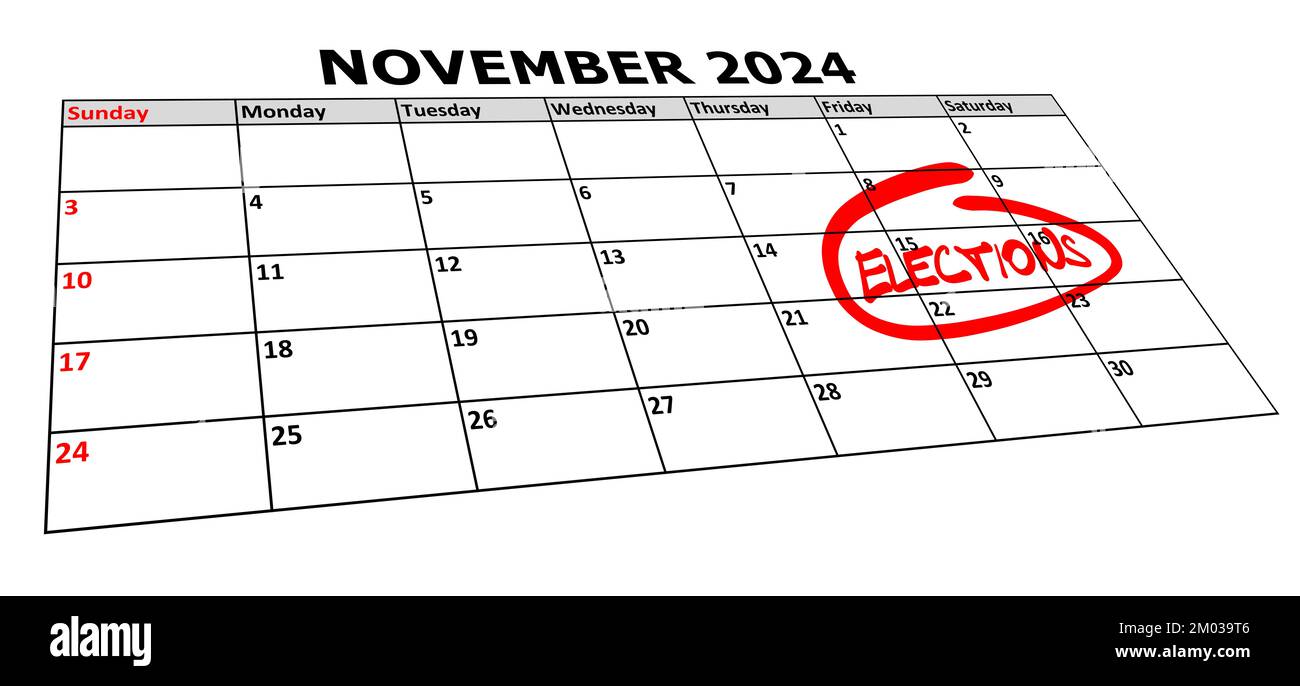 Illustration of calendar with a date of US presidential elections