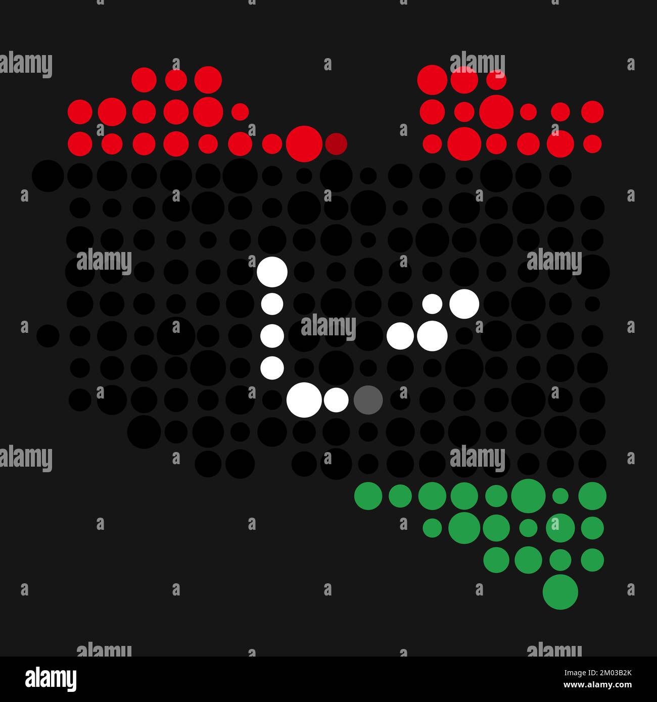 Libya Map Silhouette Pixelated generative pattern illustration Stock ...