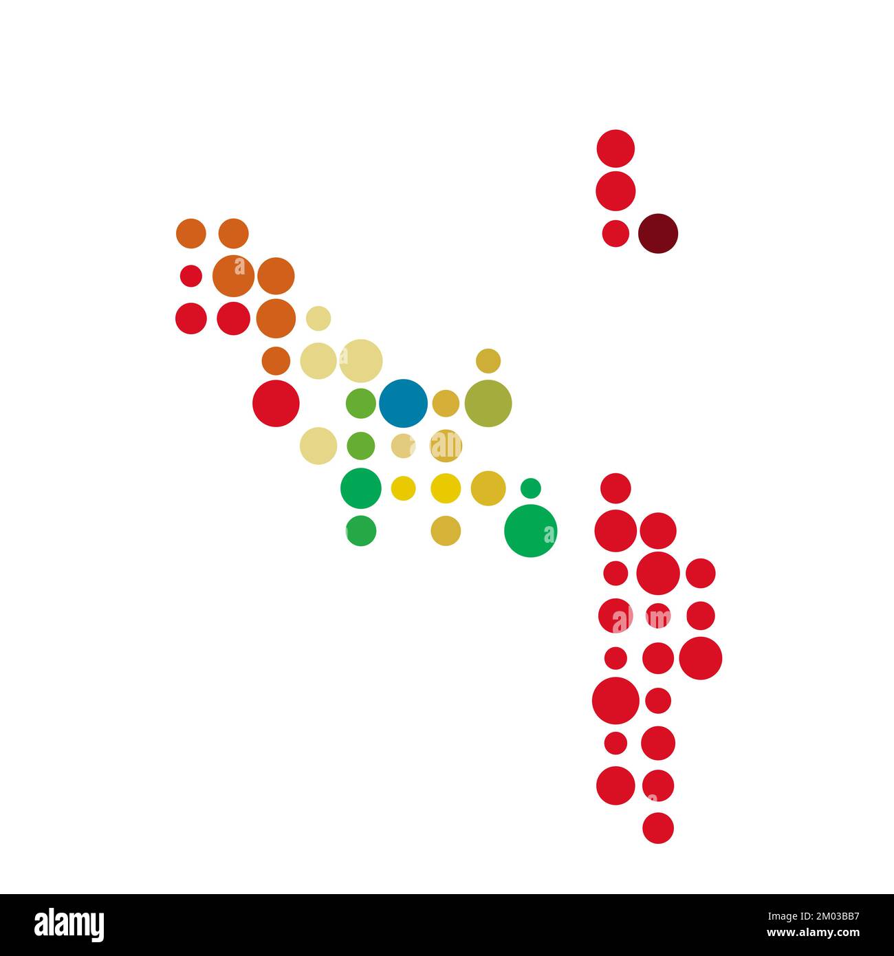 Peru Map Silhouette Pixelated generative pattern illustration Stock Vector