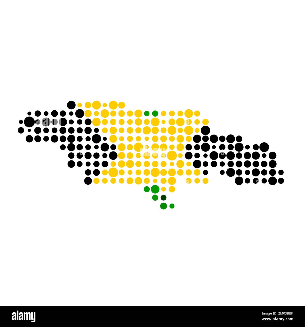 Jamaica Map Silhouette Pixelated generative pattern illustration Stock Vector