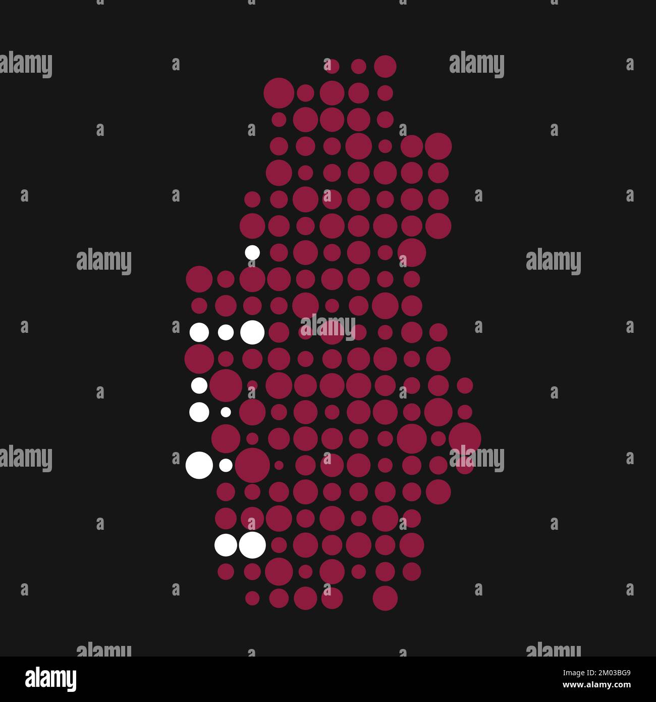 Qatar Map Silhouette Pixelated generative pattern illustration Stock ...